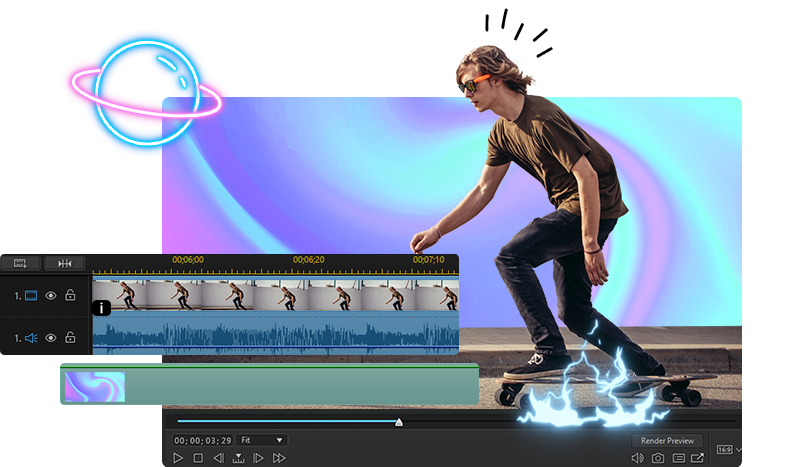image showcasing 威力導演 365 Mac 版 overall features